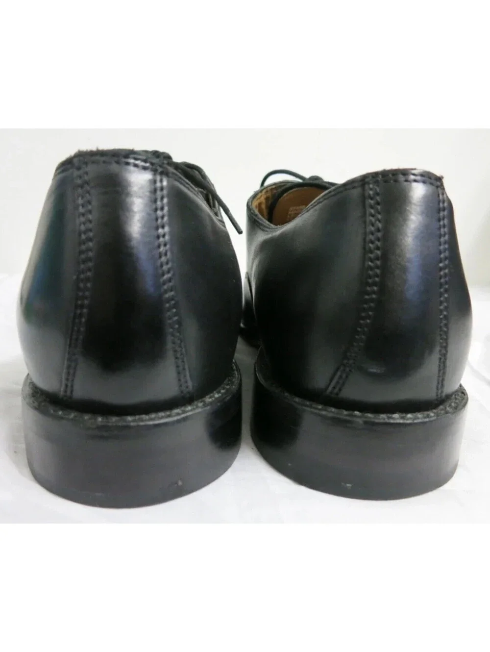 Mens Bostonian 27455 black leather cap toe dress shoes size 10 EEE/E Wide
